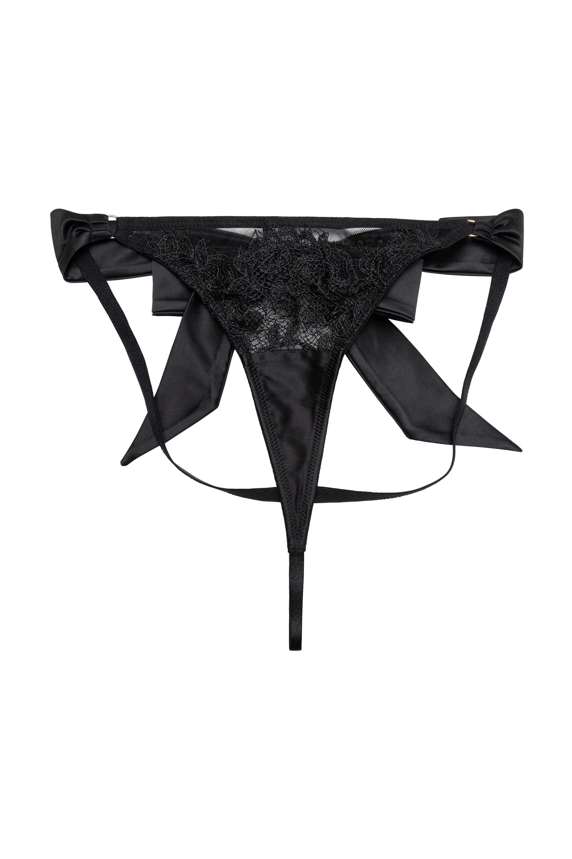 Anneliese Black Lace Thong