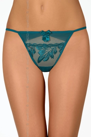 Axami Basilic Embroidered Sheer V-String Thong - Limited Edition
