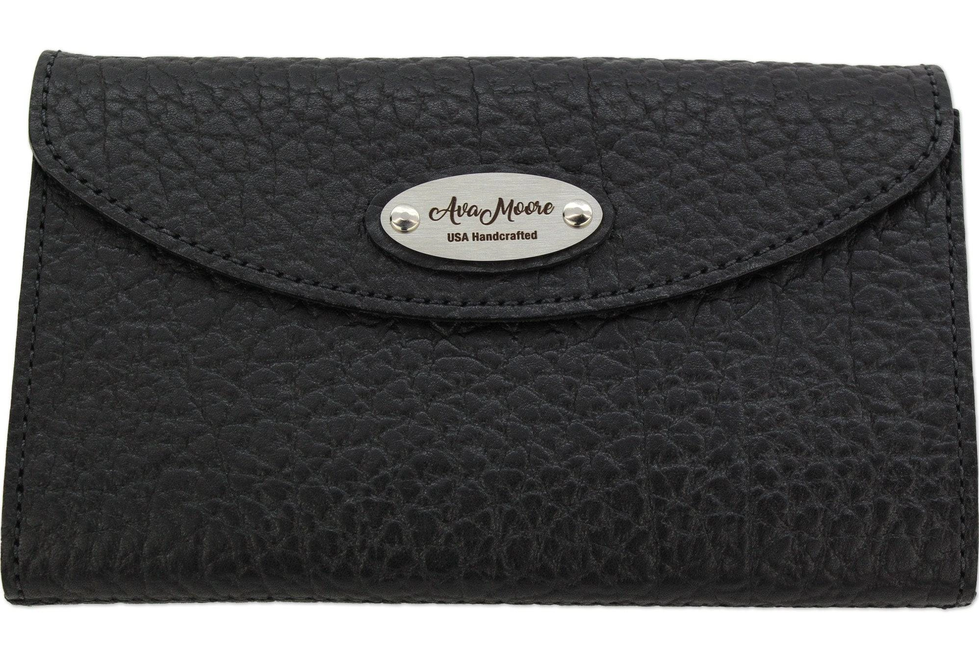 Black Bison Leather Deluxe Women's Wallet