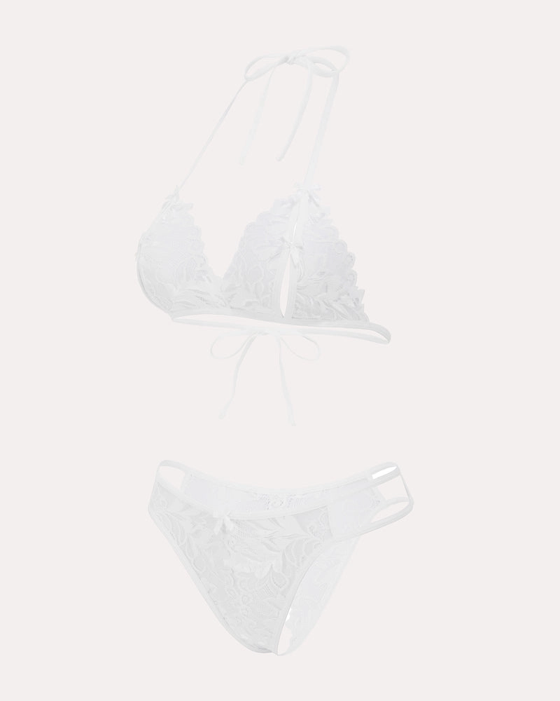 Bra and Panty Set Halter Lace 2 Piece Set