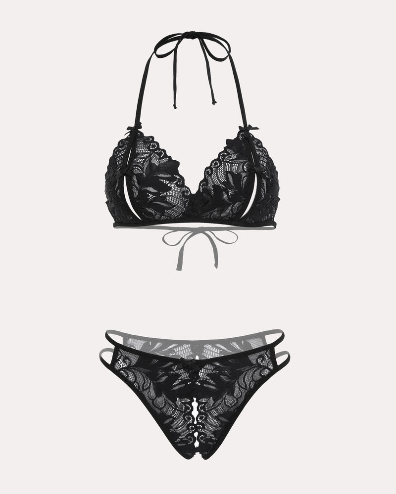 Bra and Panty Set Halter Lace 2 Piece Set
