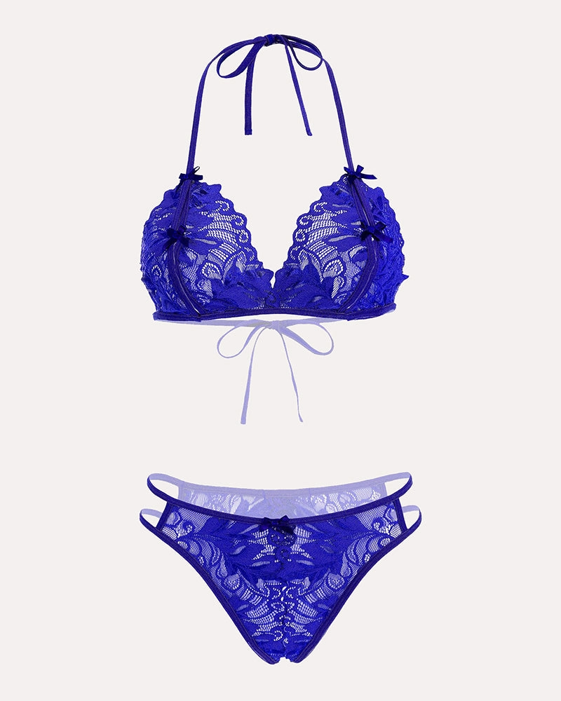 Bra and Panty Set Halter Lace 2 Piece Set