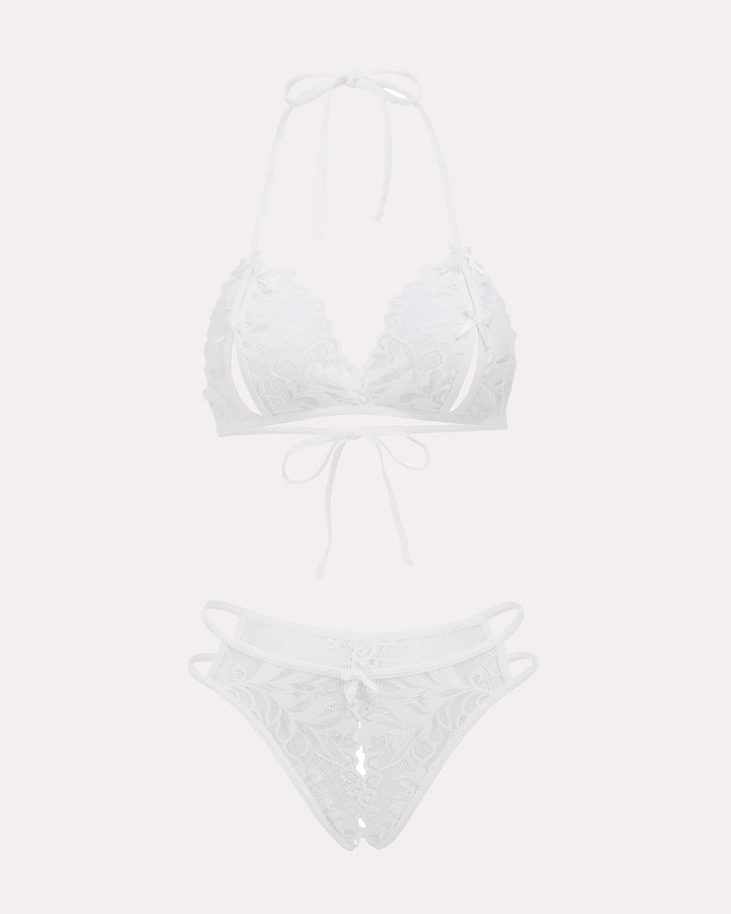 Bra and Panty Set Halter Lace 2 Piece Set