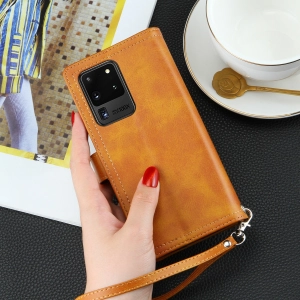 Case For Samsung Galaxy S20 S20 Plus S20 Ultra Silicone Solid Color Flip Wallet