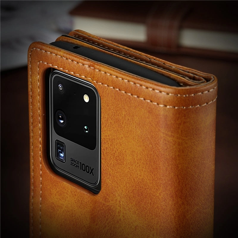 Case For Samsung Galaxy S20 S20 Plus S20 Ultra Silicone Solid Color Flip Wallet