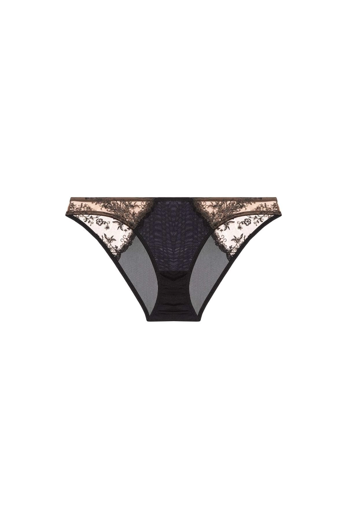 Cassia Black Custom Embroidery Brief