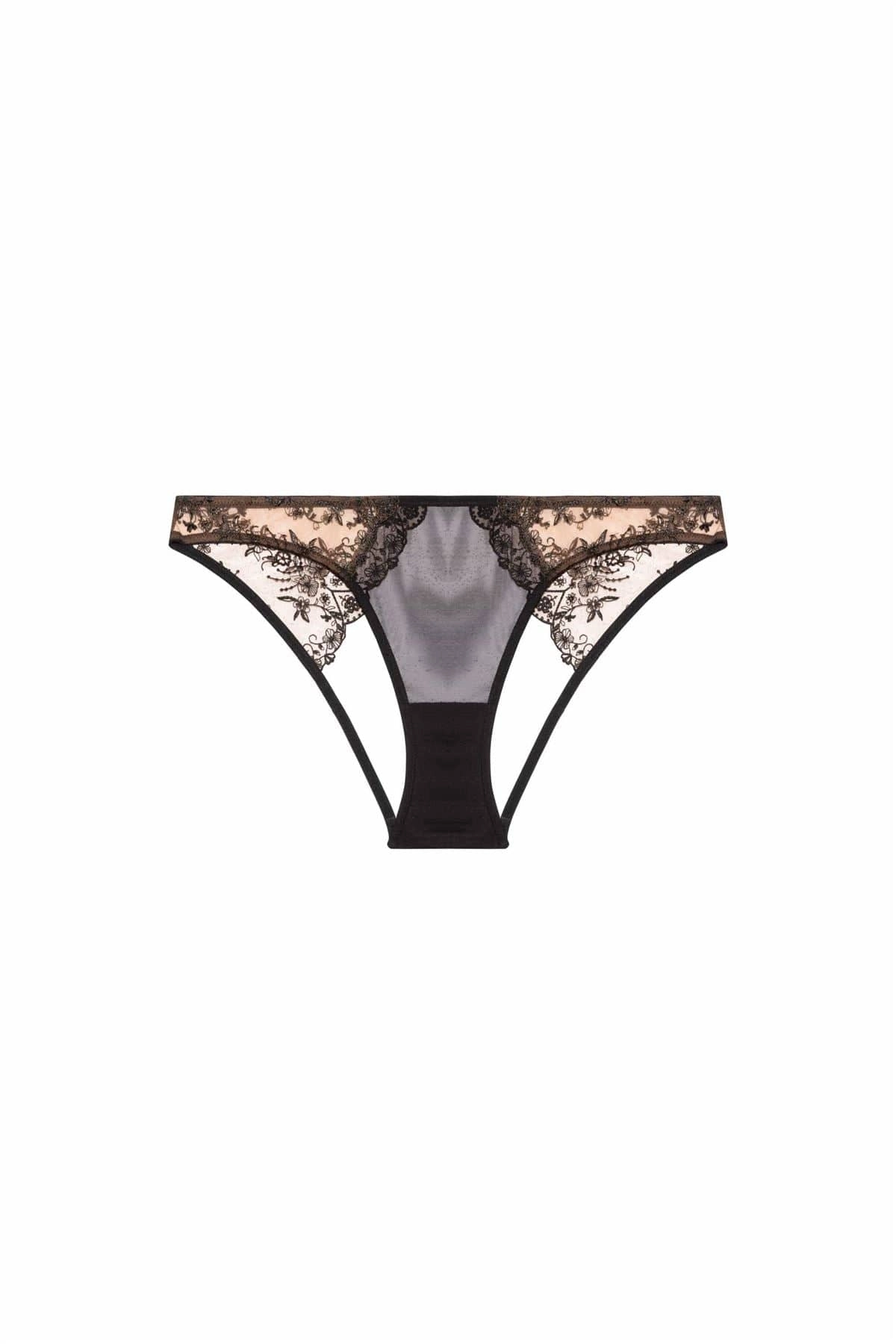 Cassia Black Custom Embroidery Cut Out Brief