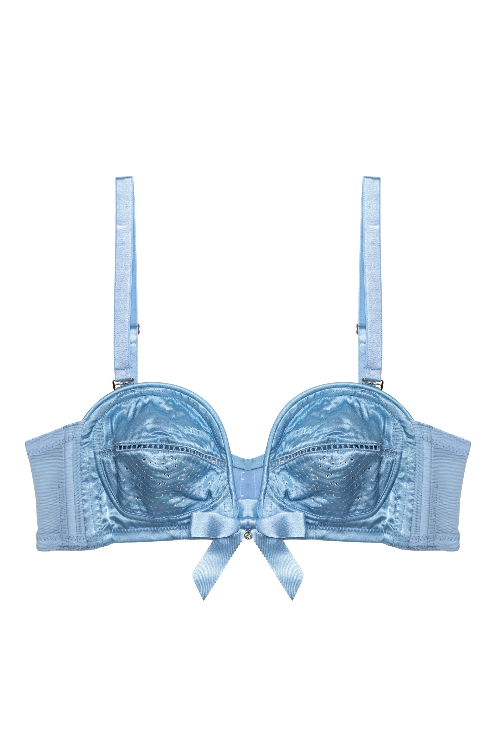 Dorothy Baby Blue Diamanté Overwired Bra