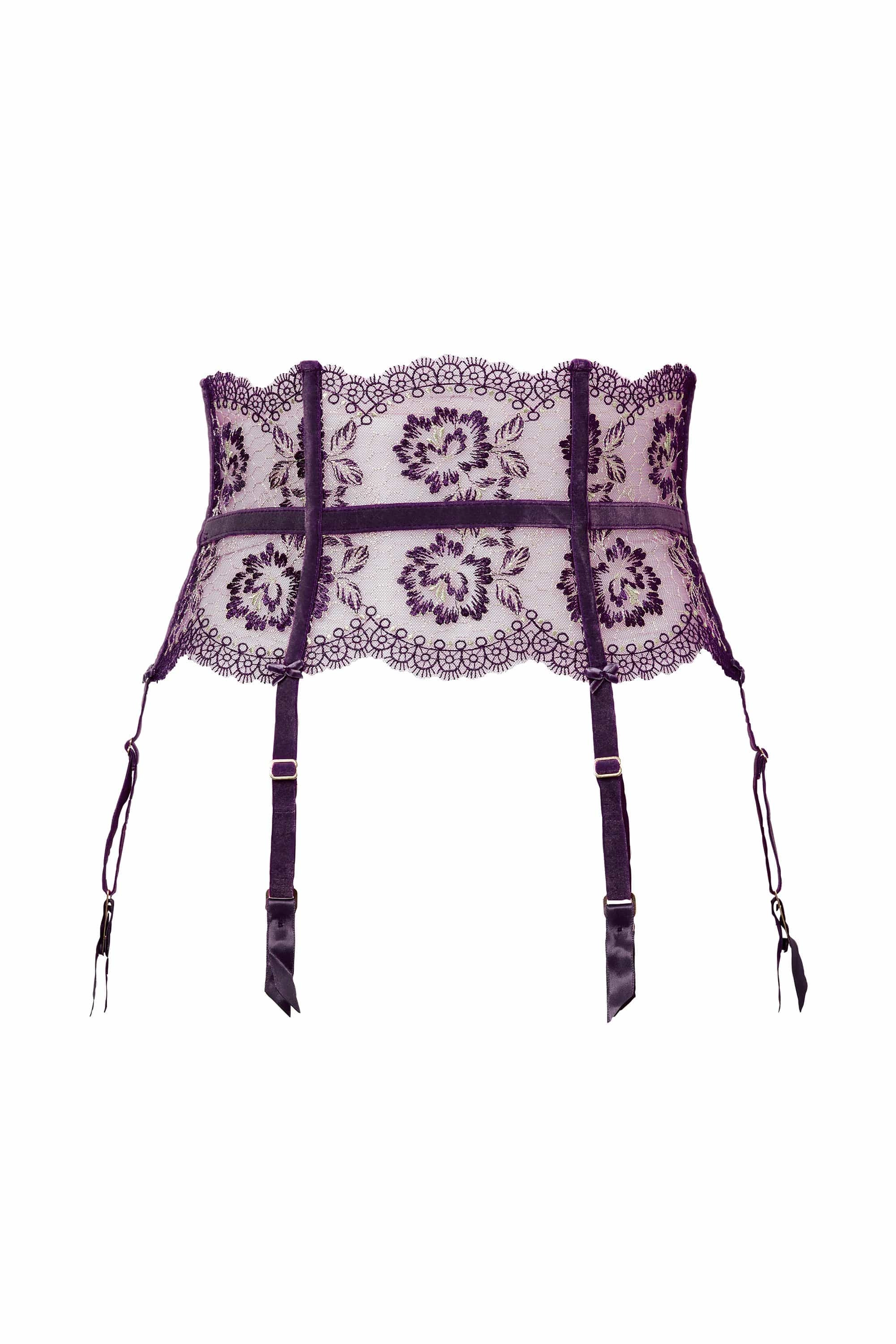 Evelina Aubergine Curve Suspender