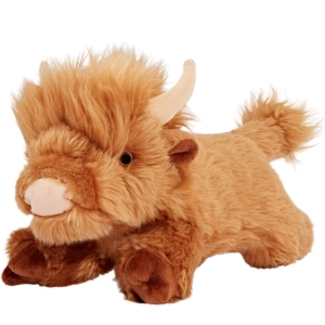 Fluff & Tuff Shaggy Cow Brown Dog Toys