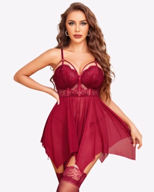 Lace Sleepwear Dress Boudoir Nighty