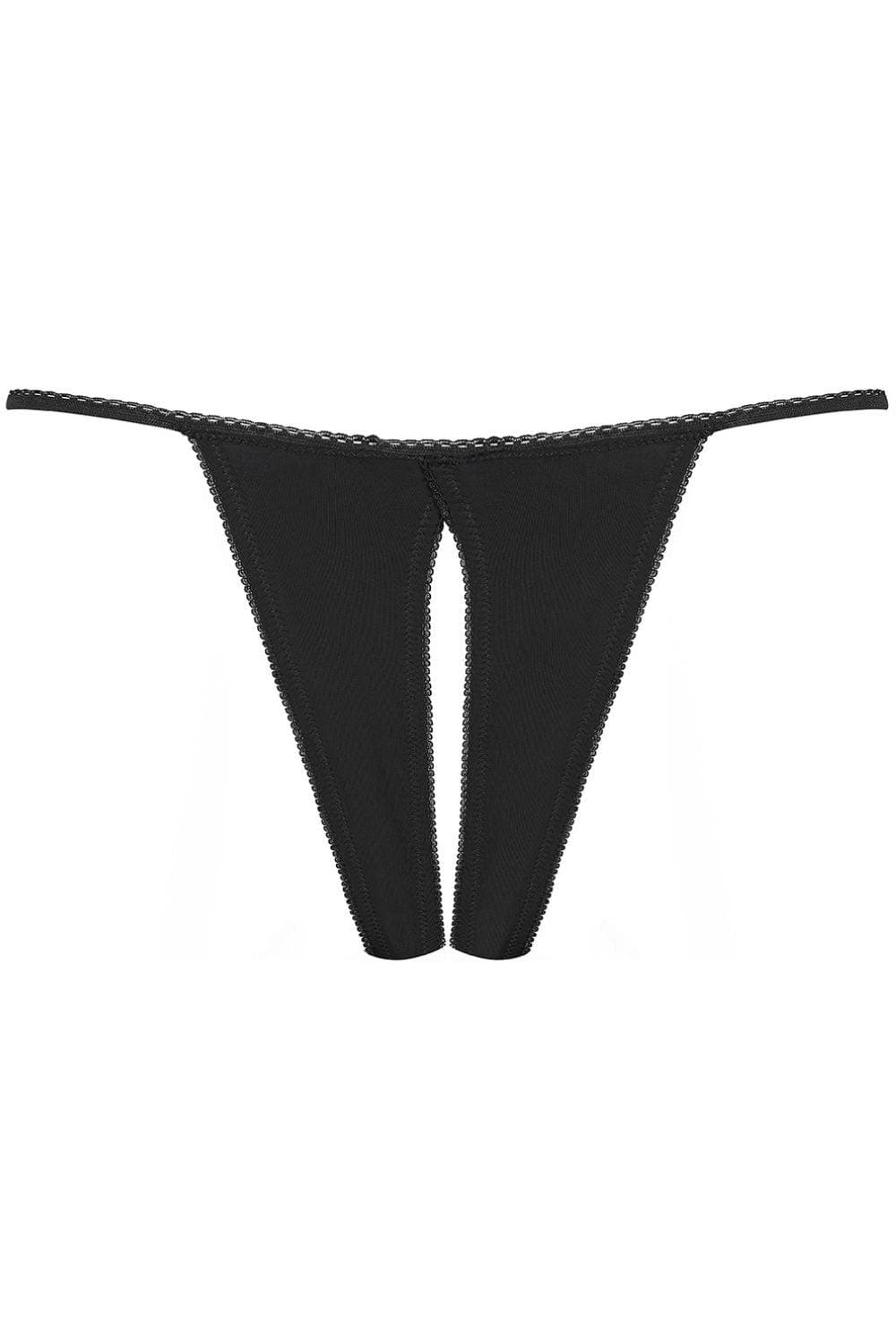 Le Petit Secret Black Openable Thong