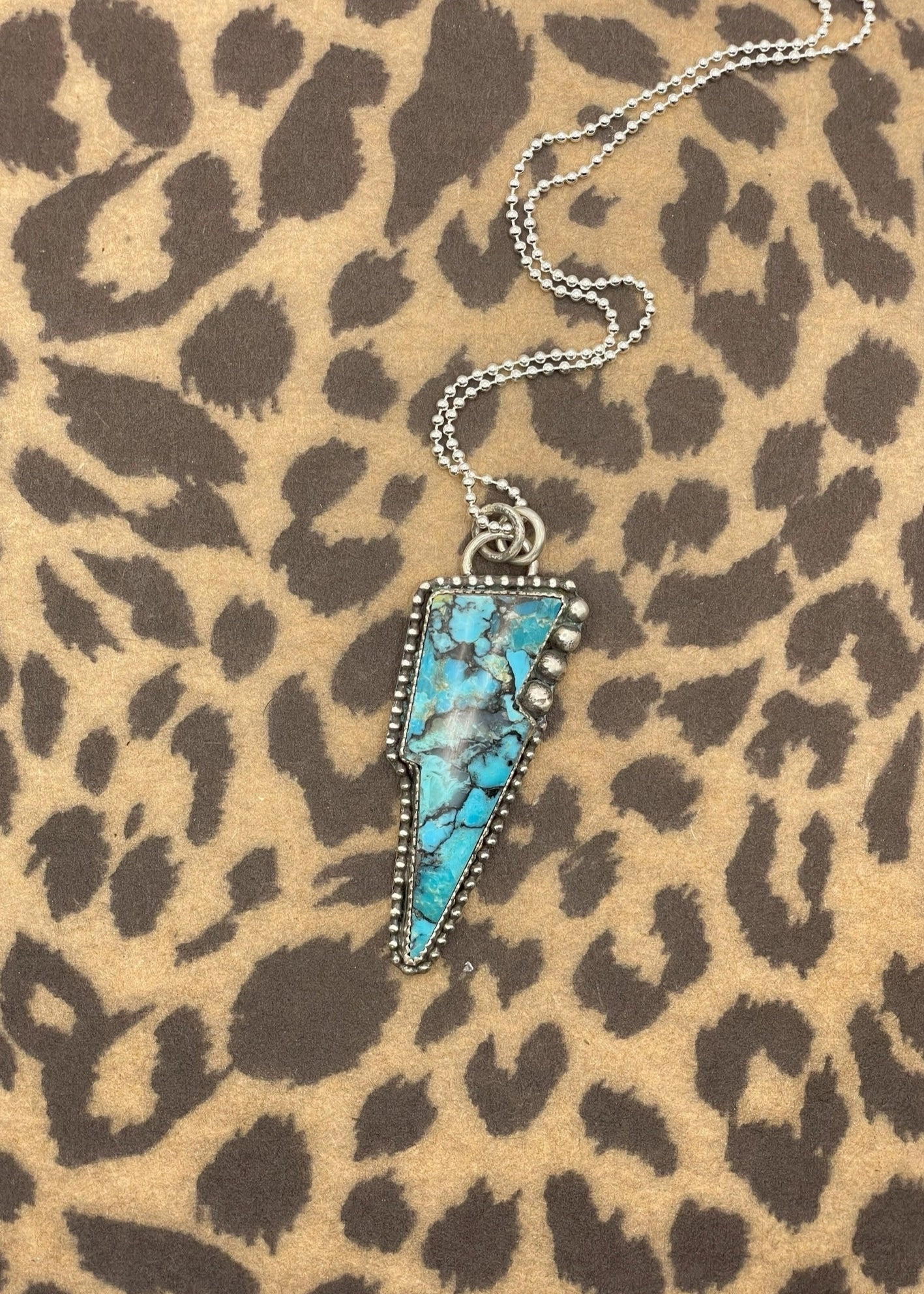 Lightning Bolt Turquoise Pendant
