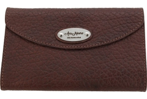 Medium Brown Bison Leather Deluxe Women's Wallet