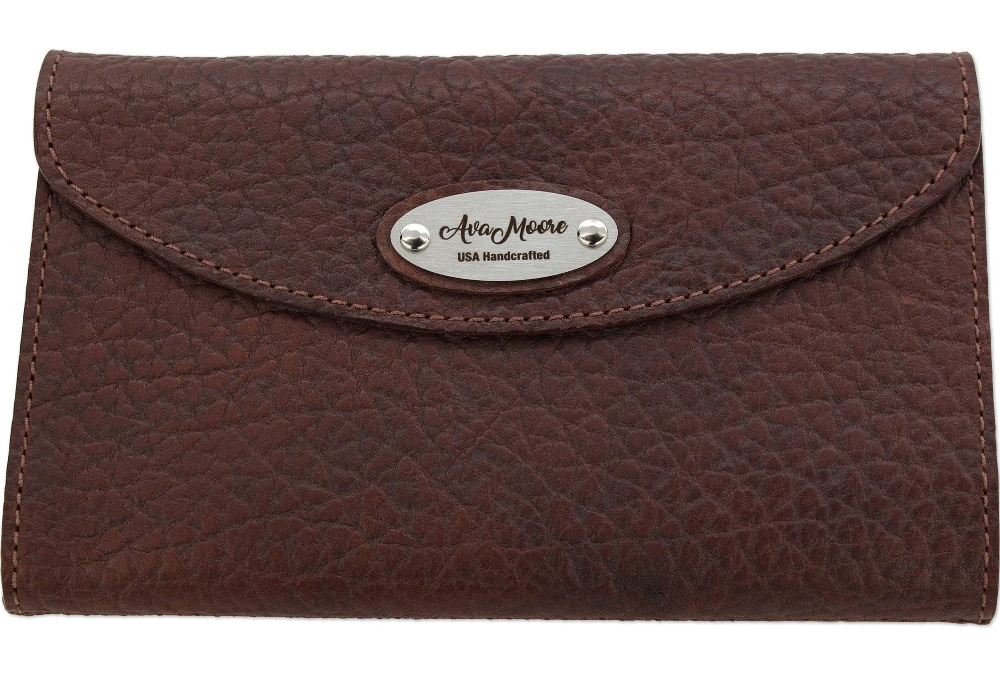 Medium Brown Bison Leather Deluxe Women's Wallet