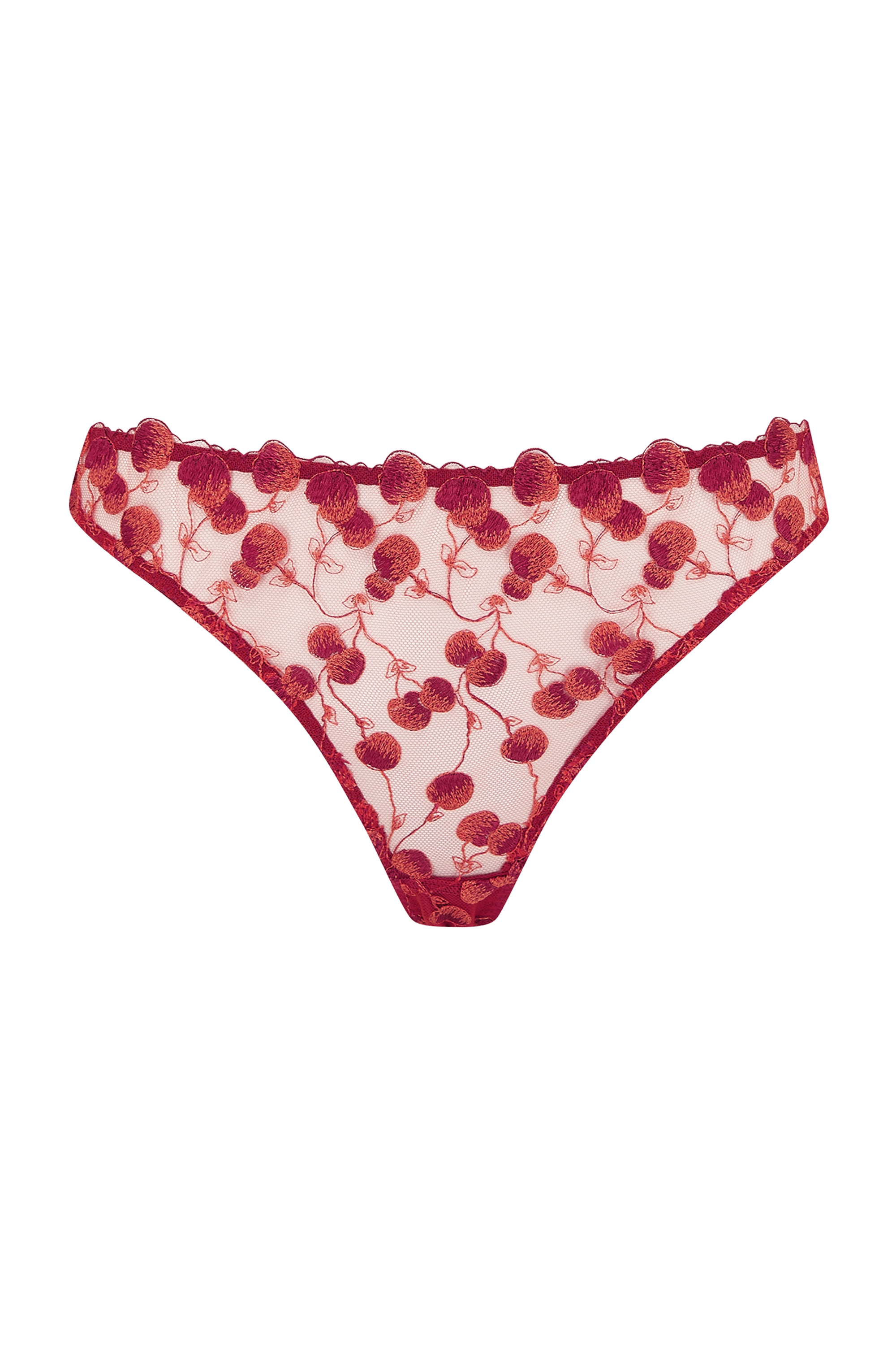 Naomi Cherry Embroidered Peep Back Brief
