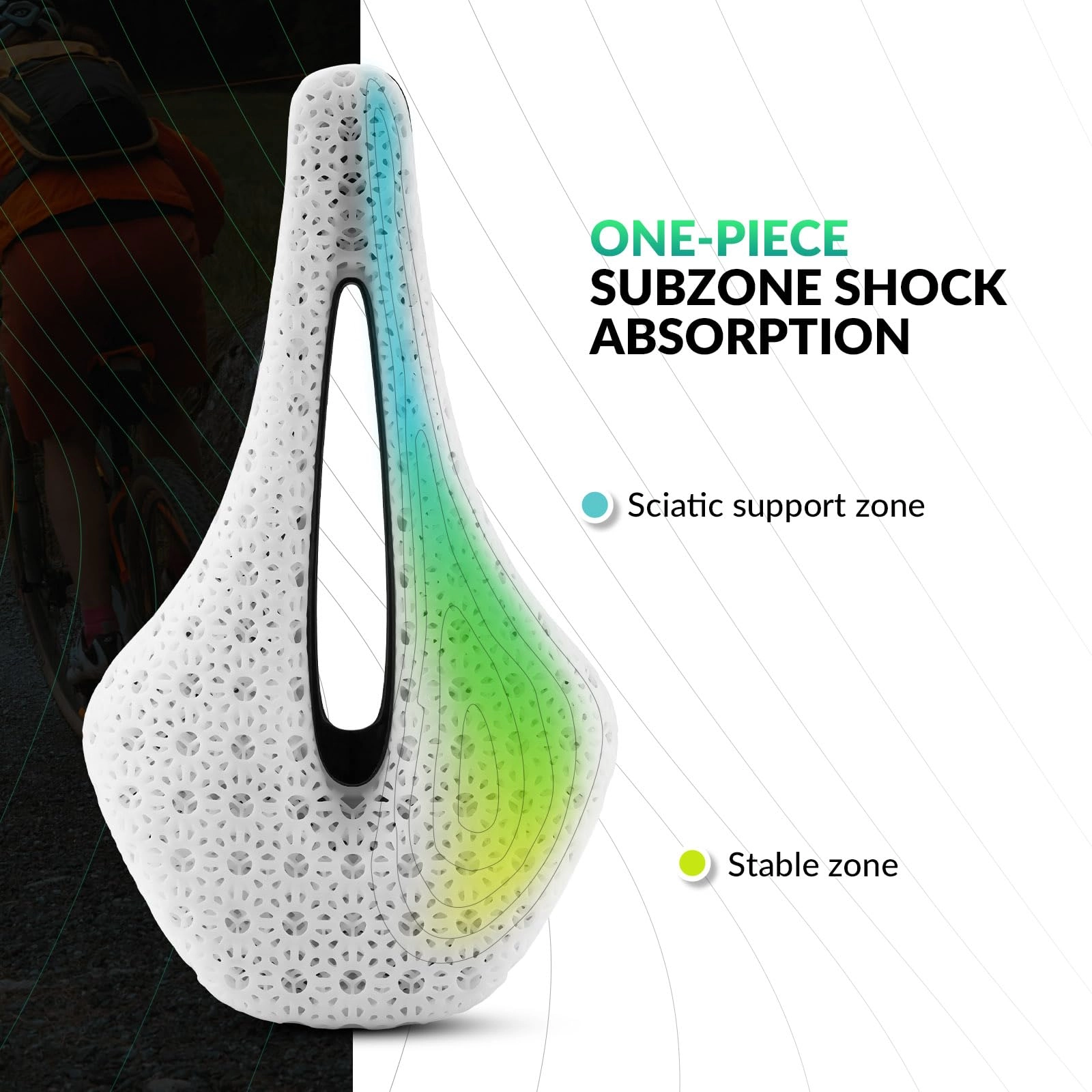 ROCKBROS 3D Printed Carbon Bike Saddle Ergonomic Ultralight Seat