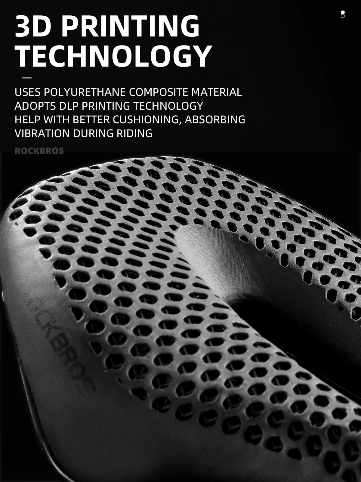 ROCKBROS 3D Printed Carbon Bike Saddle Ergonomic Ultralight Seat
