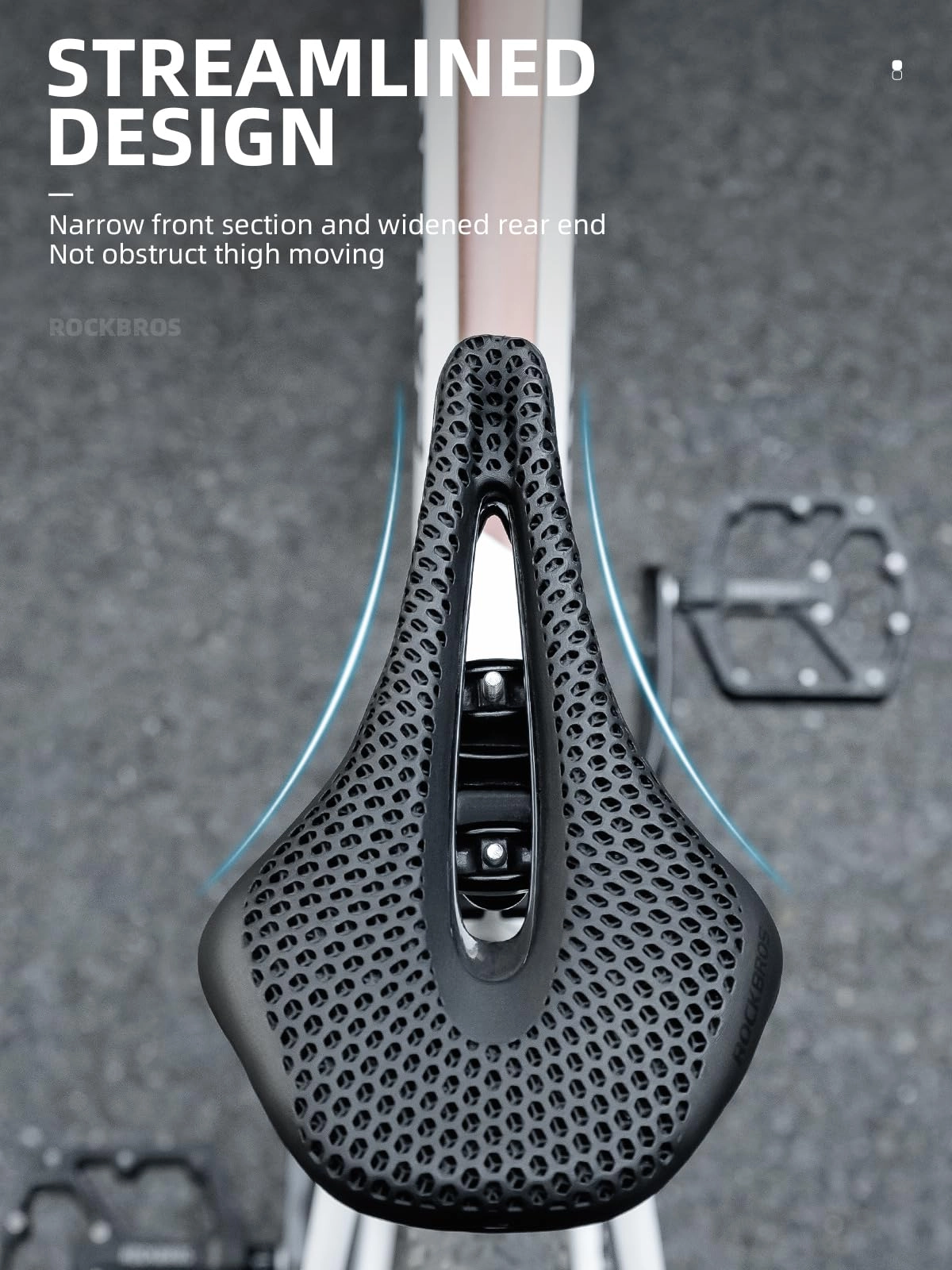 ROCKBROS 3D Printed Carbon Bike Saddle Ergonomic Ultralight Seat