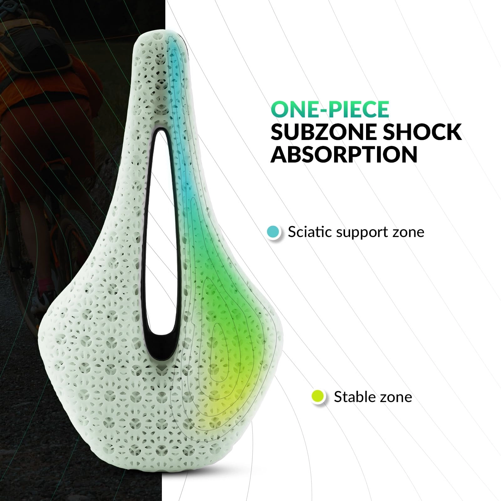 ROCKBROS 3D Printed Carbon Bike Saddle Ergonomic Ultralight Seat