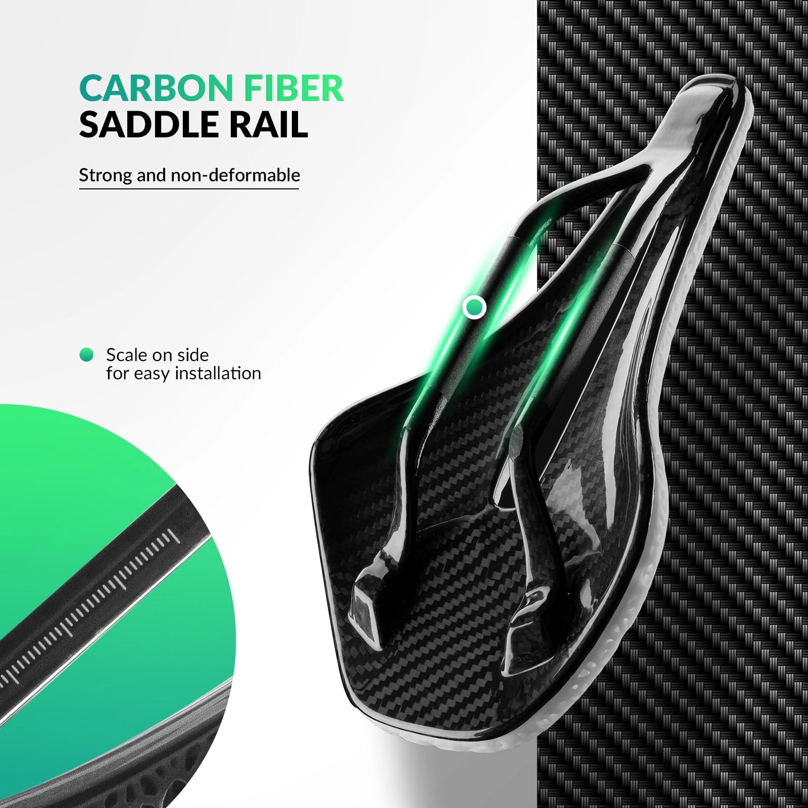 ROCKBROS 3D Printed Carbon Bike Saddle Ergonomic Ultralight Seat