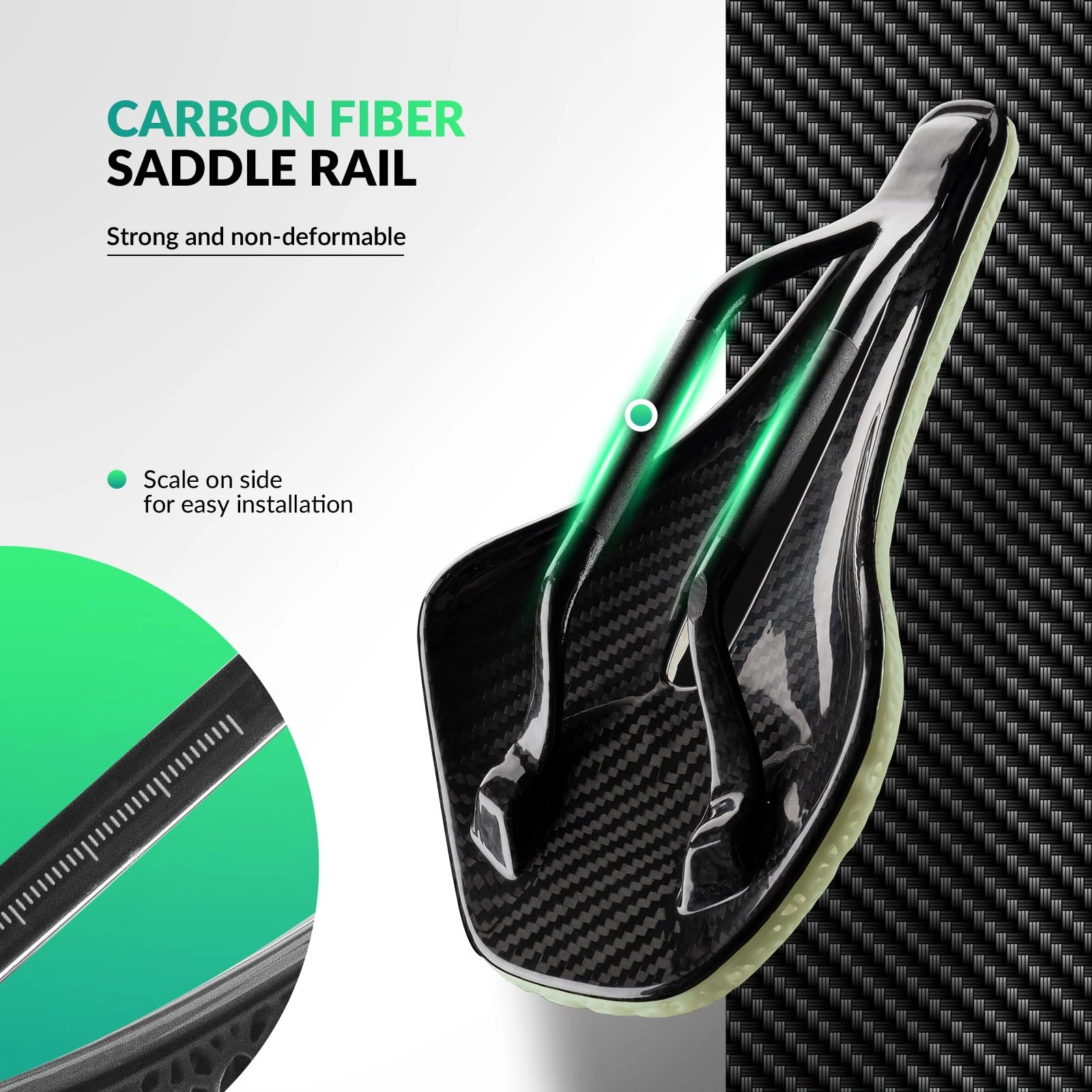 ROCKBROS 3D Printed Carbon Bike Saddle Ergonomic Ultralight Seat