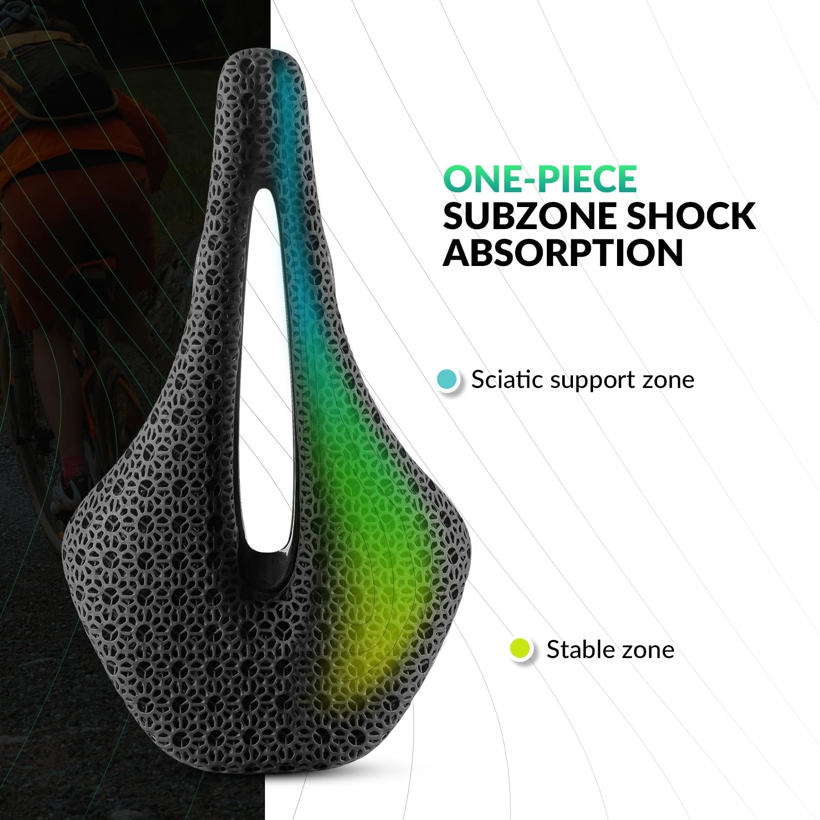 ROCKBROS 3D Printed Carbon Bike Saddle Ergonomic Ultralight Seat