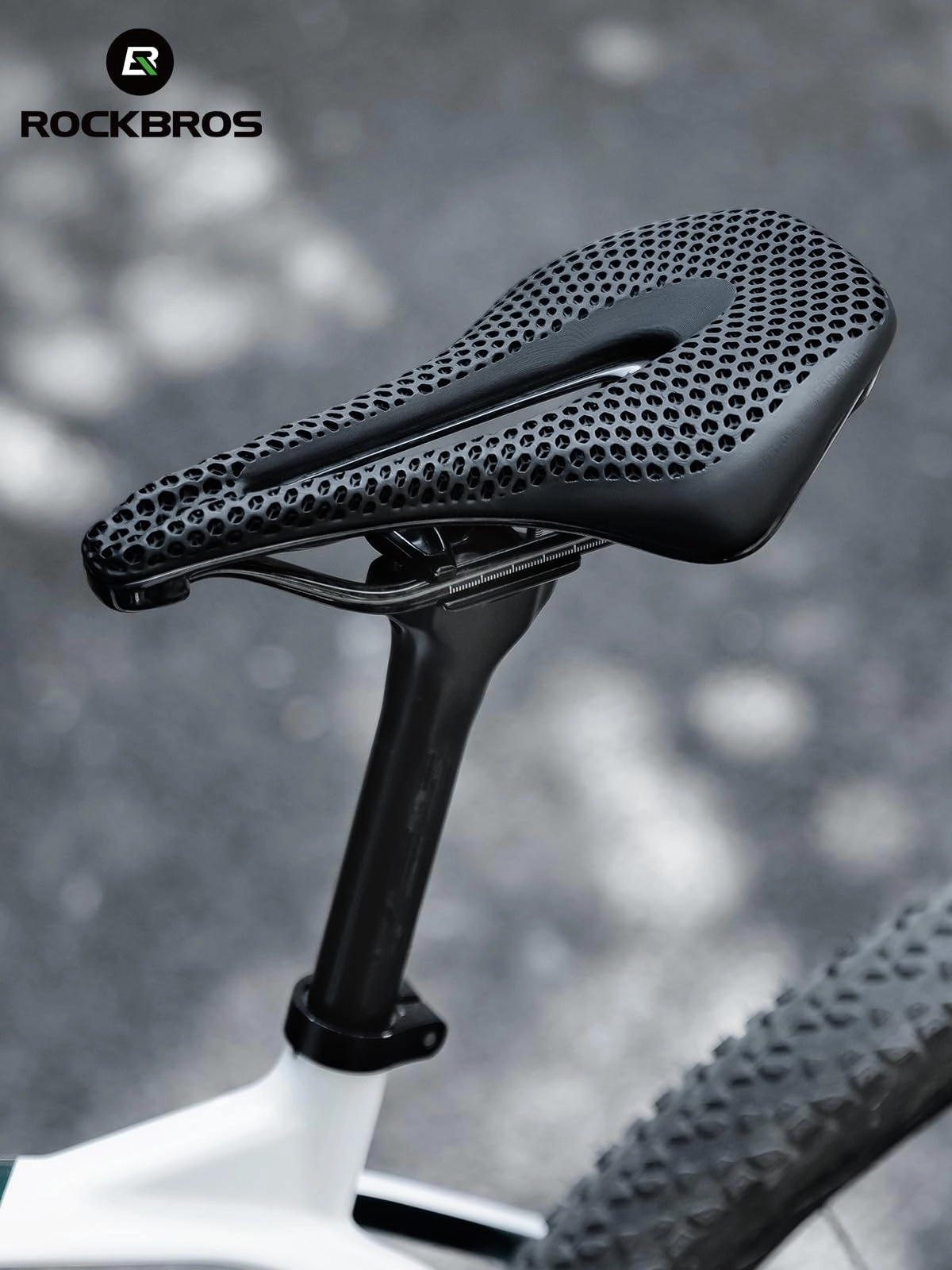 ROCKBROS 3D Printed Carbon Bike Saddle Ergonomic Ultralight Seat
