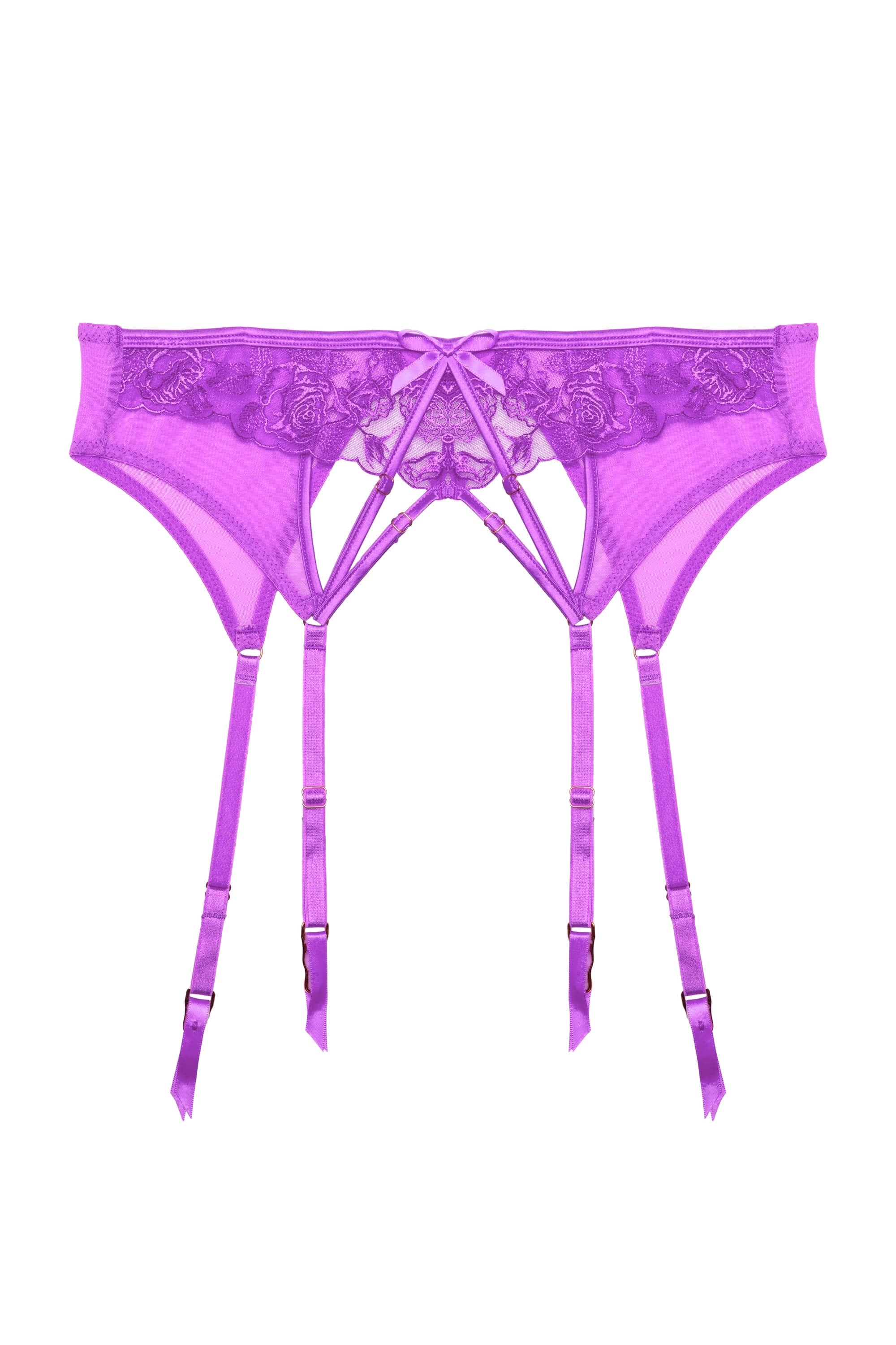 Rosanna Purple Embroidery Suspender Belt