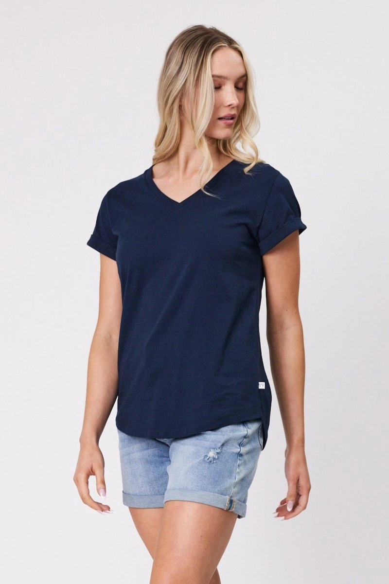 Shine On Essentials V Tee Navy