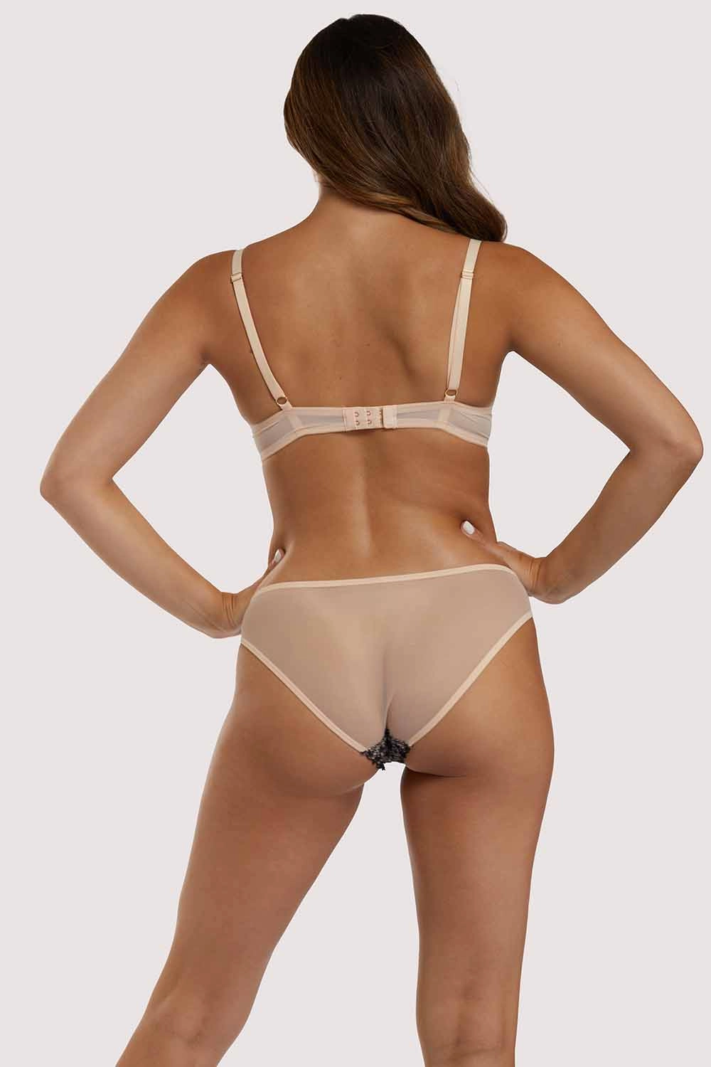 Skull & Roses Embroidery Peach Brief
