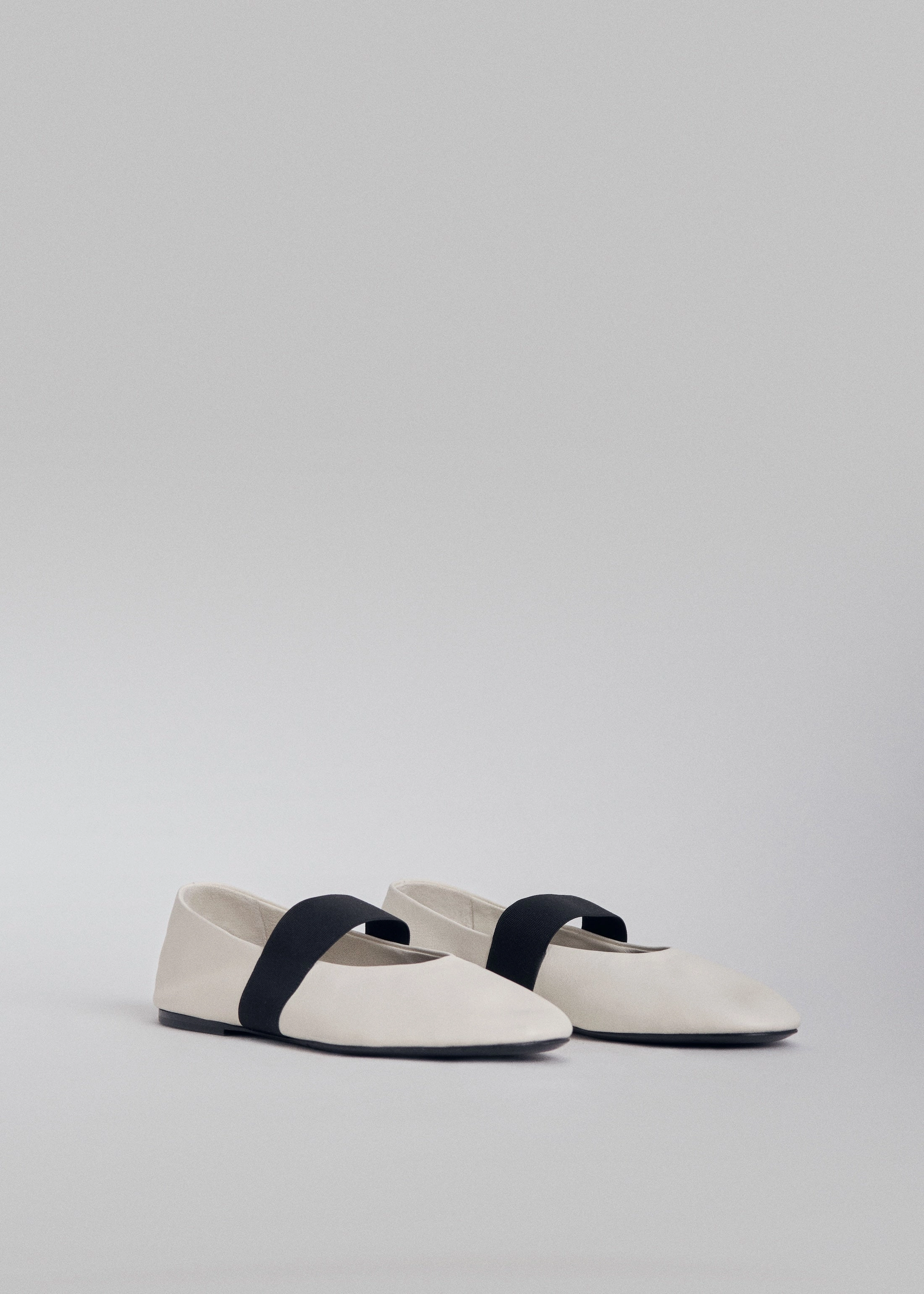 Slip on Ballerina in Chiffon Leather - Ivory