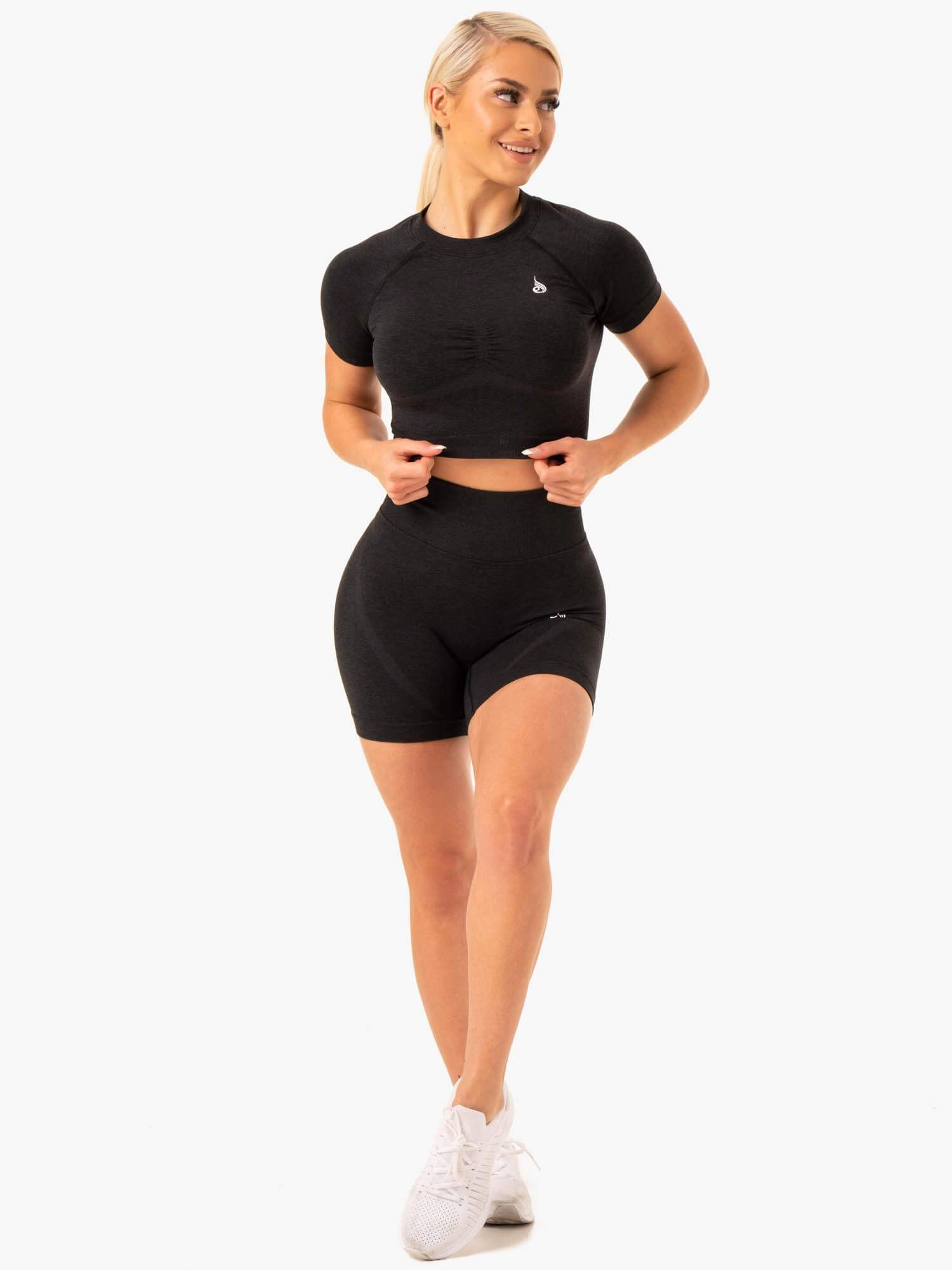 Staples Seamless Shorts - Black Marl