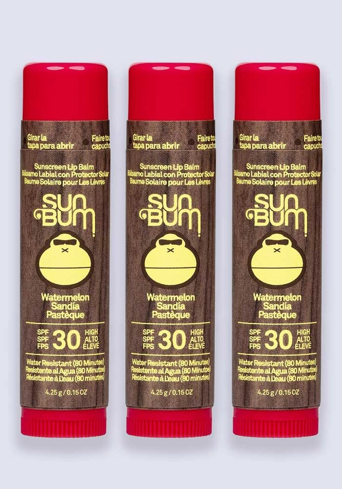 Sun Bum Original SPF 30 Sunscreen Lip Balm – Watermelon 4.25g 3 Pack