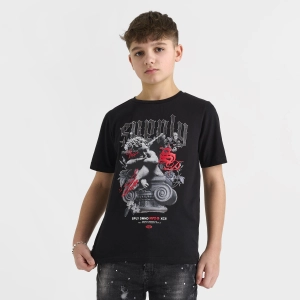 Supply & Demand Junior Boys' Feller Tee Black / Chinese Red